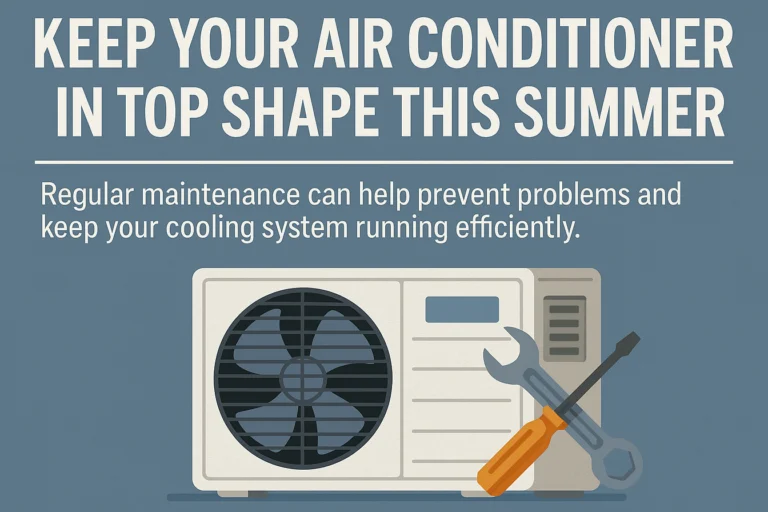 Why maintain your air conditioner graphic with an ac unit and tools.