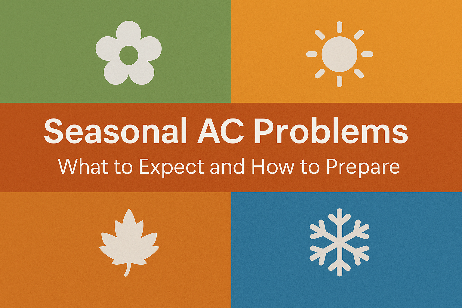 Seasonal ac issues graphic showing the 4 seasons.
