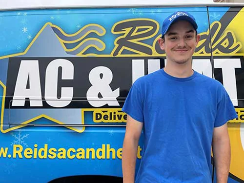 Install coordinator Aiden at Reids AC & Heating in Tomball, TX.
